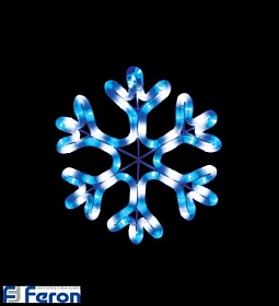 Feron LT001 световая фигура "снежинка",2м LED белый+синий, 24 LED/1м,31*31см 1/20